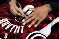 Picture of Damian Lillard Signing Jacob's Jerseys