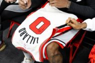 Picture of Damian Lillard Signing Jacob's Jerseys